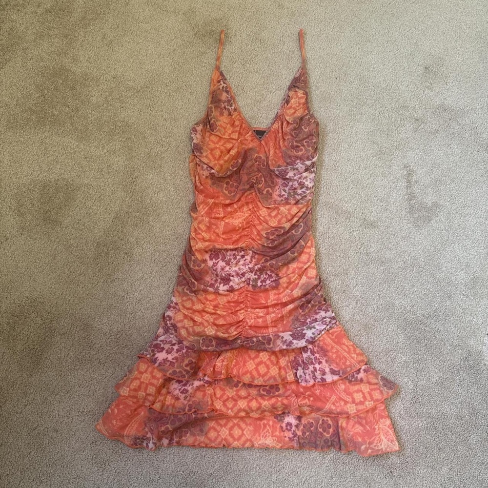 American Vintage Women's Orange and Red Dress - Picture 3 of 3